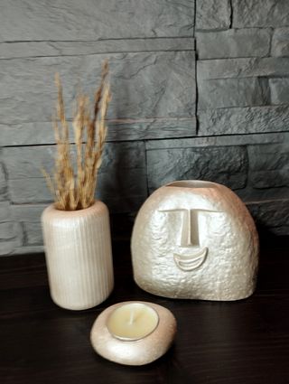 Soprammobili statua vaso viso nordic