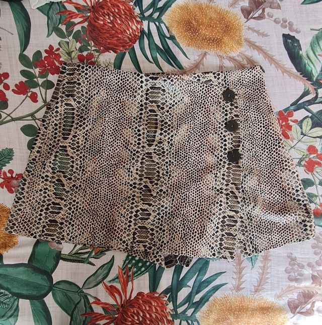 Minifalda pantalon de piel Zara