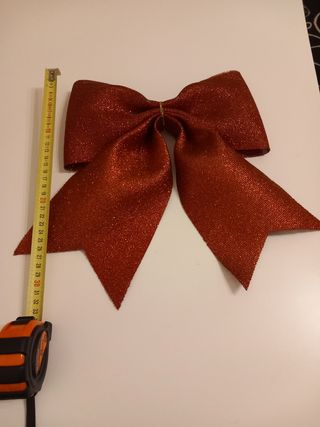 Fiocco decorativo rosso glitter