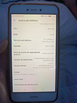 MOVIL HUAWEI P8 lite 2017