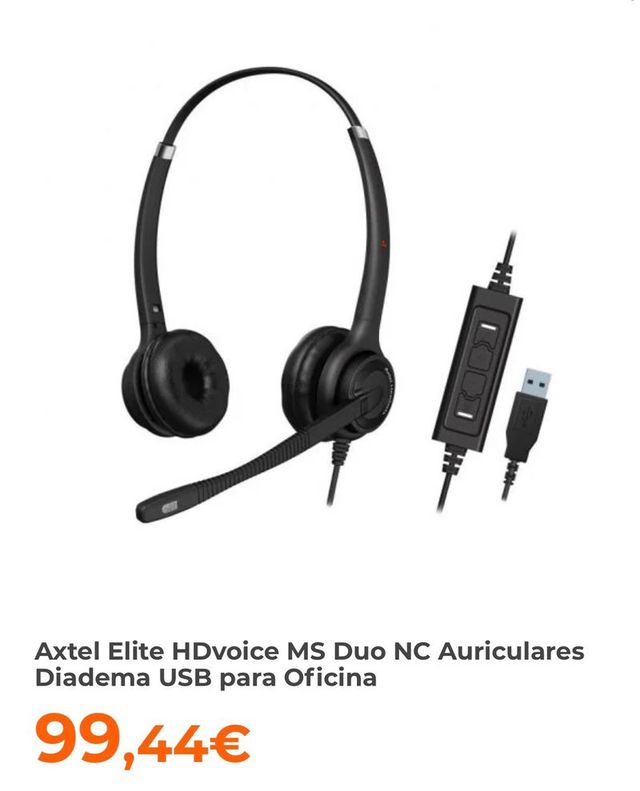 Auriculares Axtel Elite HDvoice MS HD duo NC USB