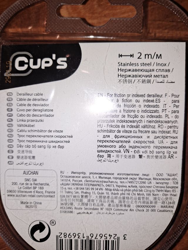 Cables de cambio de marchas bicicletas y freno