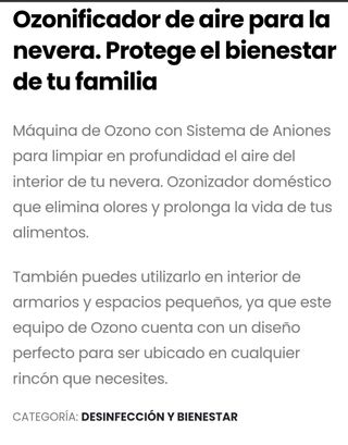 Ozono Fridge 10 alimentos