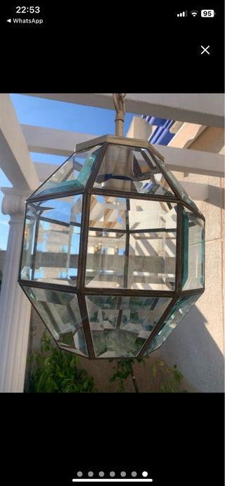 Lampara de cristal viselado grueso