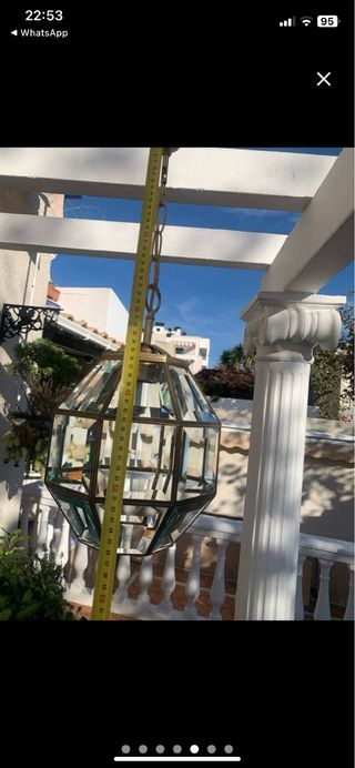 Lampara de cristal viselado grueso