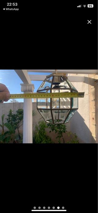 Lampara de cristal viselado grueso