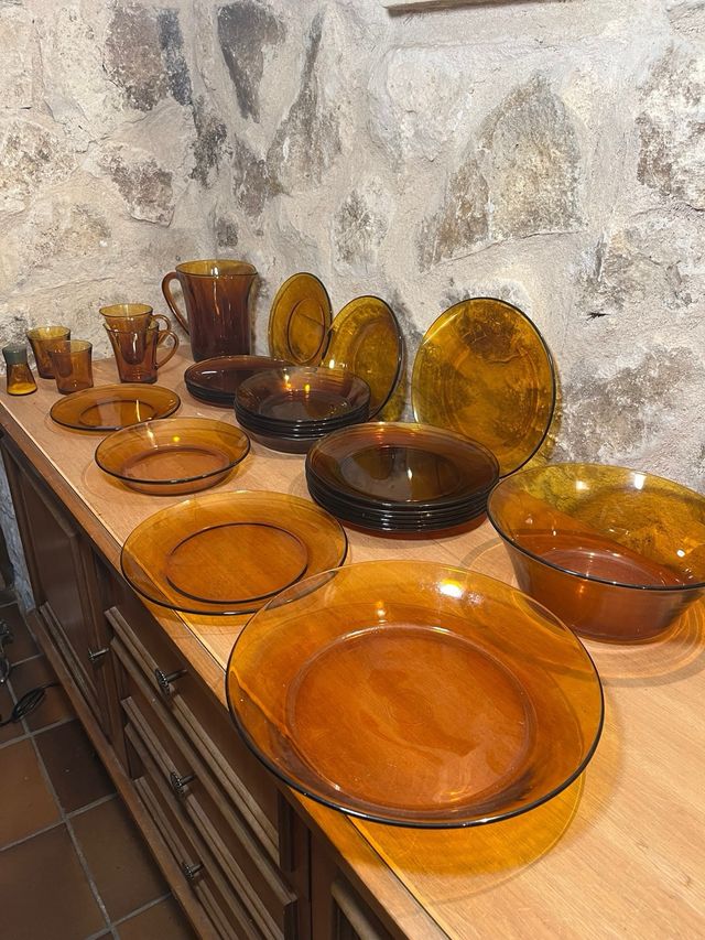 Duralex Marron Vajilla Duralex Vintage Comprar Antiguo Juego De