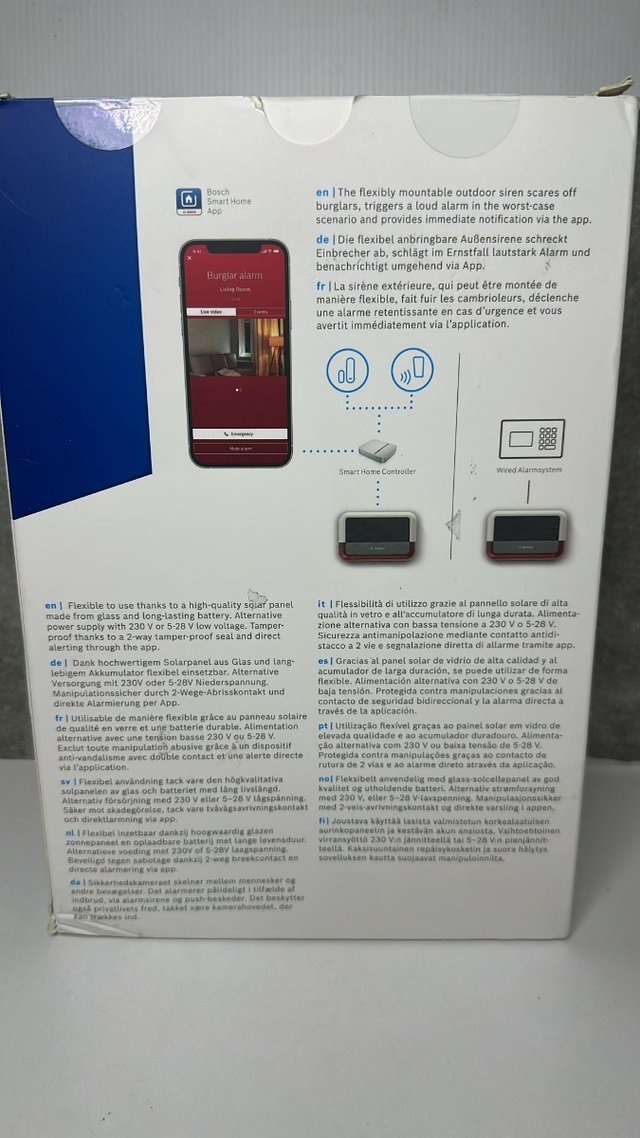 Sirena alarma solar Bosch Smart Home