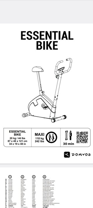 Bicicleta estática Domyos Essential