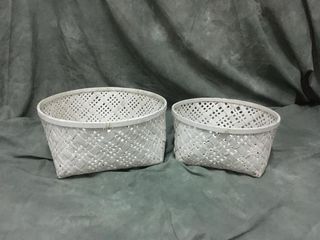 Cesta mimbre blanco