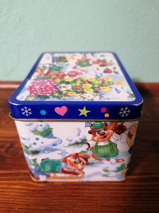 Scatola di latta carillon Christmas vintage