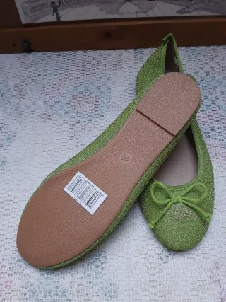 Bailarinas básicas doradas o plata sin estrenar