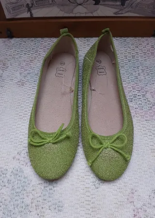 Bailarinas básicas doradas o plata sin estrenar