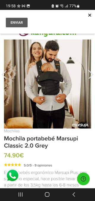 Mochila portabebé.