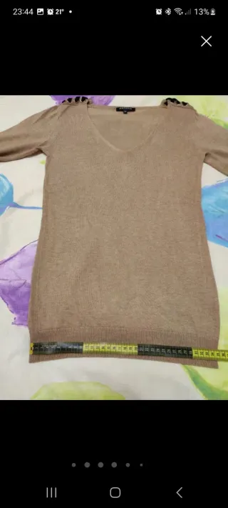 Jersey Camel cuello pico mujer primavera de MORGAN