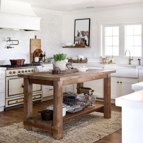 Isla de cocina madera maciza