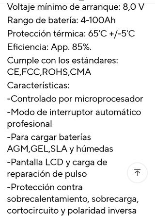 Cargador/reparador de batería, 12v,6A
