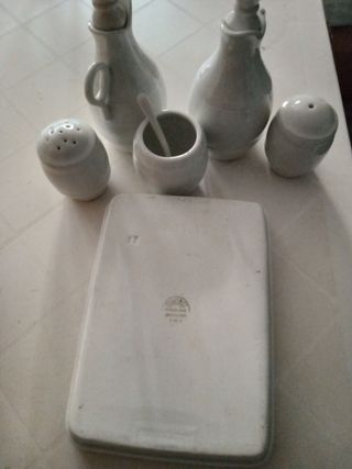 Set olio aceto sale pepe porcellana francese