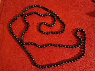 Collana perle nere vintage. Cm. 128