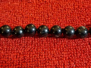 Collana perle nere vintage. Cm. 128