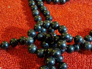 Collana perle nere vintage. Cm. 128