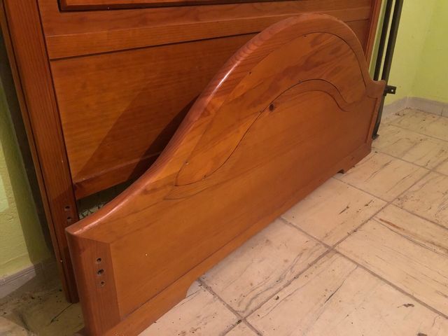 Cama matrimonio madera rustica  135x180