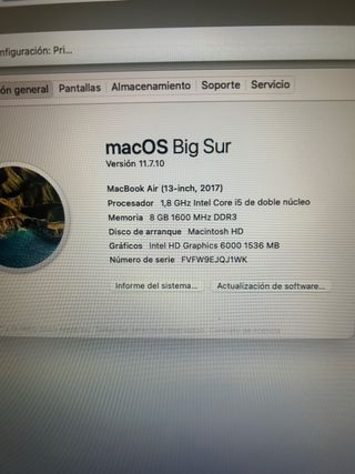 Macbook air 2017 impecable