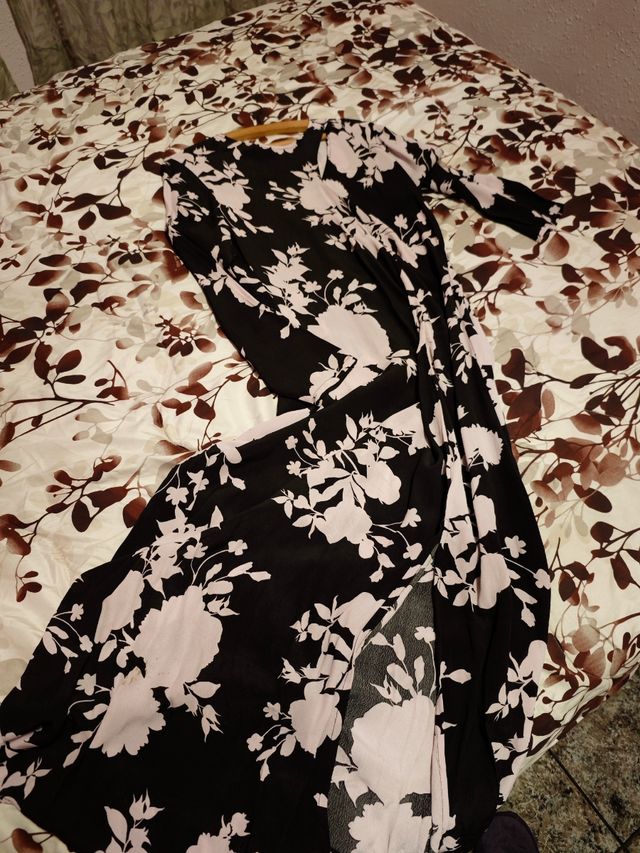 Vestido largo de gasa para fiesta