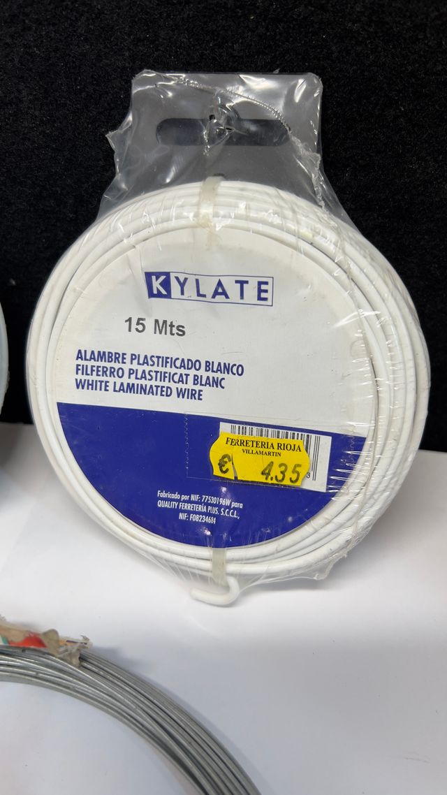 Alambre plastificado blanco