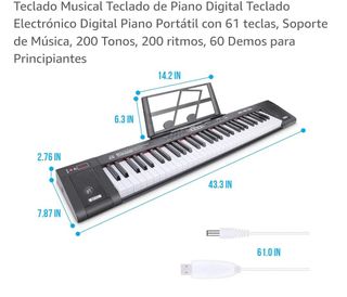 Teclado electrónico digital 61 teclas