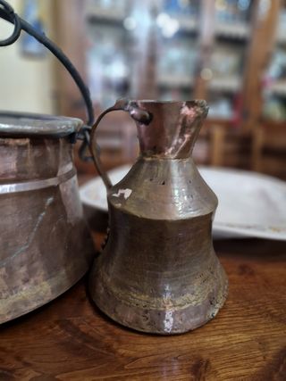 Brocca e paiolo in rame