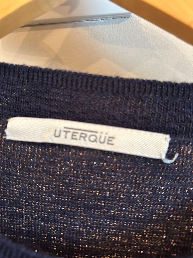 Sueter azul mairn hilo dorado