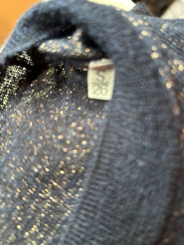 Sueter azul mairn hilo dorado