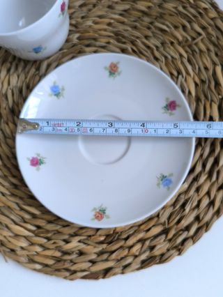 Preciosa taza de té y platillo porcelana