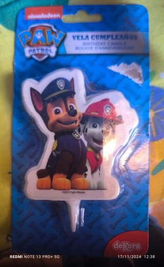 Vela cumpleaños patrulla canina