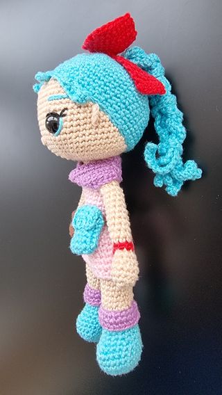Figura amigurumi Bulma Dragon Ball modelo único