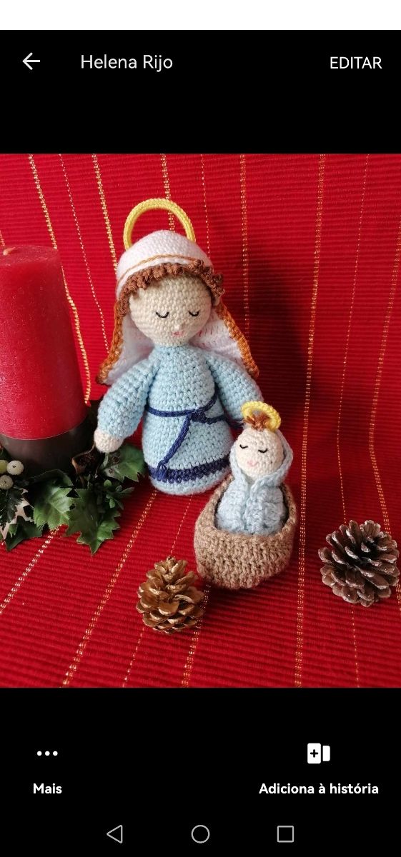 Presepio feito a mão em fio de algodão