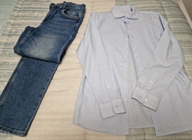 Vaquero y camisa niño Zara