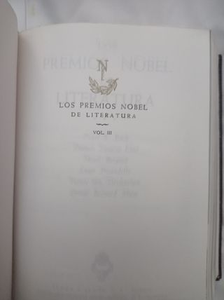 libro colección Los Premios Nobel de Literatura