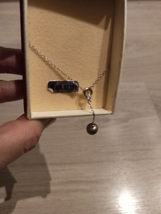 colgante Plata con Perla Gris