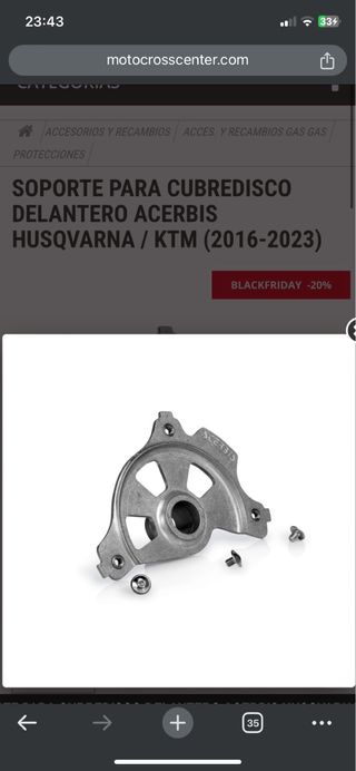 Soporte para cubredisco delantero