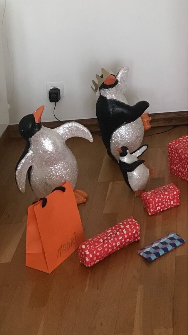 Pingüinos decoración Navidad