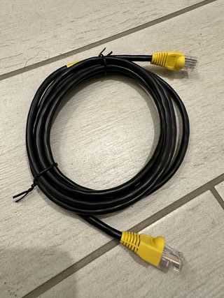 CAVO DI RETE INTERNET GIALLO NERO NUOVO