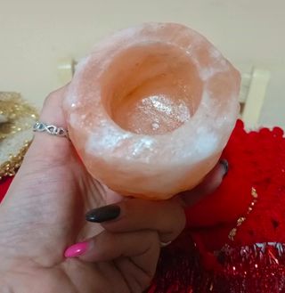 Portacandela di Sale Rosa dell'Himalaya 