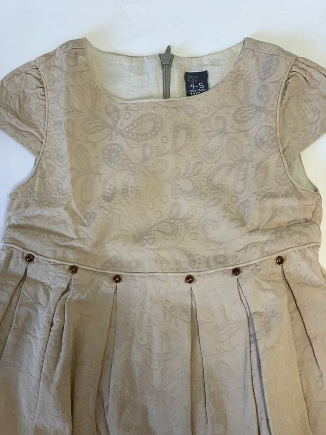 Zara kids abito beige per bambine 4 - 5 anni 110 cm