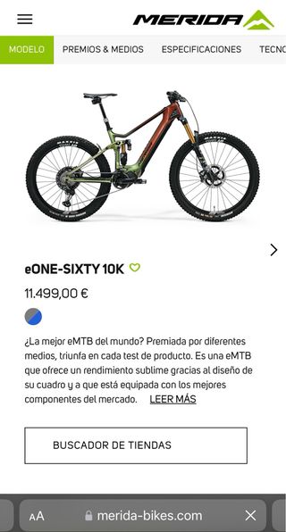 Bicicleta eléctrica de enduro MERIDA E160 10K