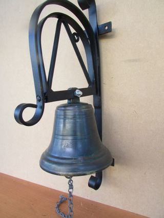 Campana entrada bronce hierro 43 cms