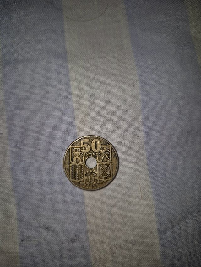Moneda 50 céntimos españoles 1949