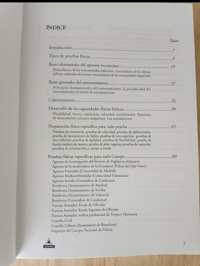 Preparación de pruebas físicas