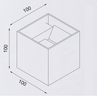 Aplique de parede - Novo - 10x10cms - IP65